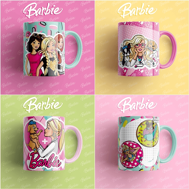 30 Artes Caneca Barbie Editável em Photoshop 3