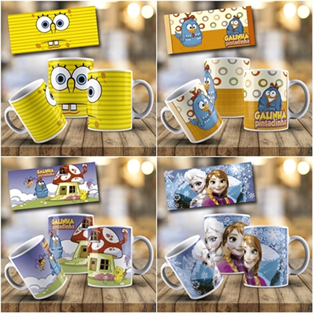 158 Artes para Caneca Personagens Infantil Arquivo em Jpge/Png 3