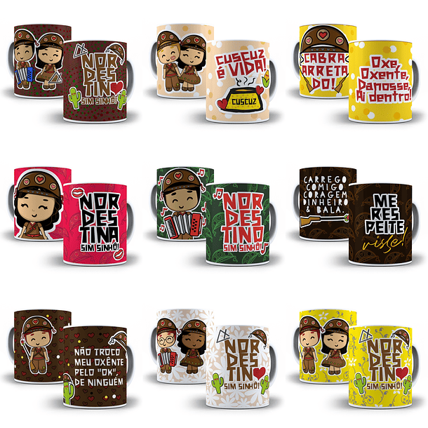 10 Artes para Caneca Nordestino Arquivo em Jpge/Png 
