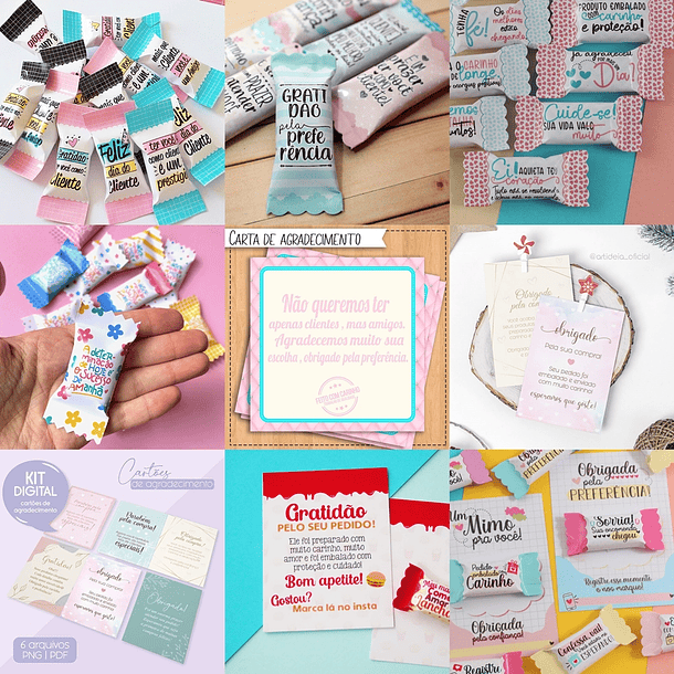 Tags e Cartões de Agradecimento ao Cliente Arquivo em Jpge/Png 1