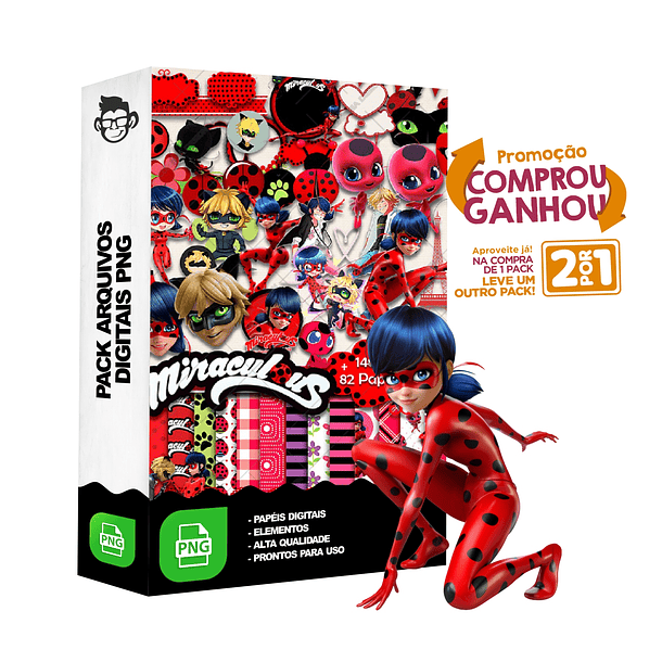 Kit Digital Miraculous sem fundo Png 