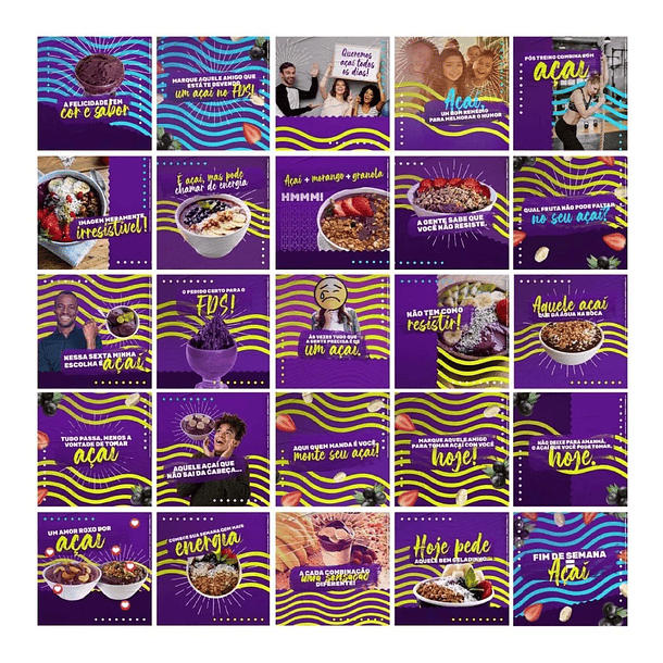 130 Artes para Açaí Mídias Sociais Editáveis Photoshop + Png 4
