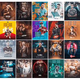 40 Artes Mídias Sociais Agendas Festa Eventos Show Editáveis Photoshop