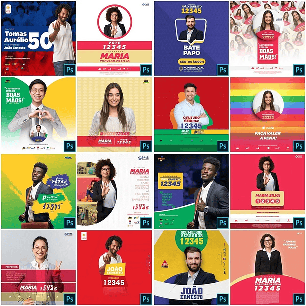 200 Artes Mídias Sociais Campanha Politica Eleitoral Editáveis Photoshop 7