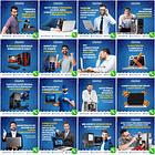 50 Artes Mídias Sociais Manutenção Informática Editáveis Corel Draw 2