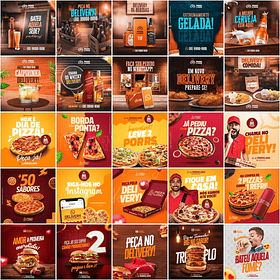 40 Artes Mídias Sociais Delivery Entregas Editáveis Photoshop