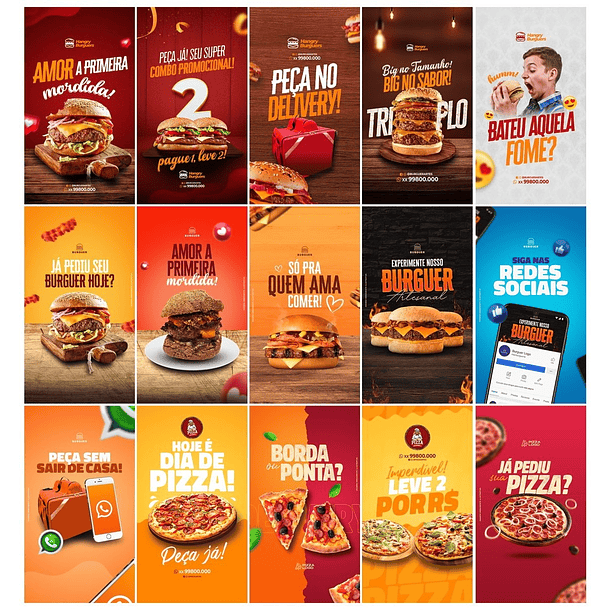 40 Artes Mídias Sociais Delivery Entregas Editáveis Photoshop 3