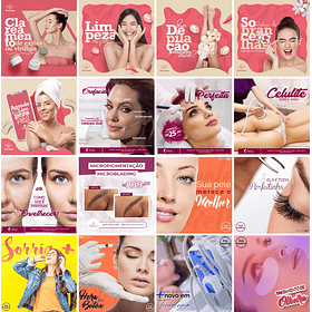 50 Artes Mídias Sociais Estetica Editáveis Photoshop