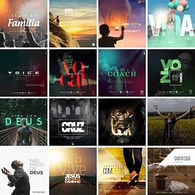 230 Artes Mídias Sociais Gospel e Cultos Editáveis Photoshop