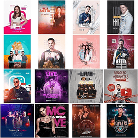 50 Artes Mídias Sociais Lives 1.0 Editáveis Photoshop