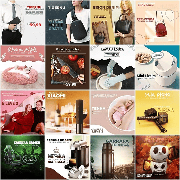 120 Artes Mídias Sociais Loja e Eletronicos Editáveis Photoshop 6