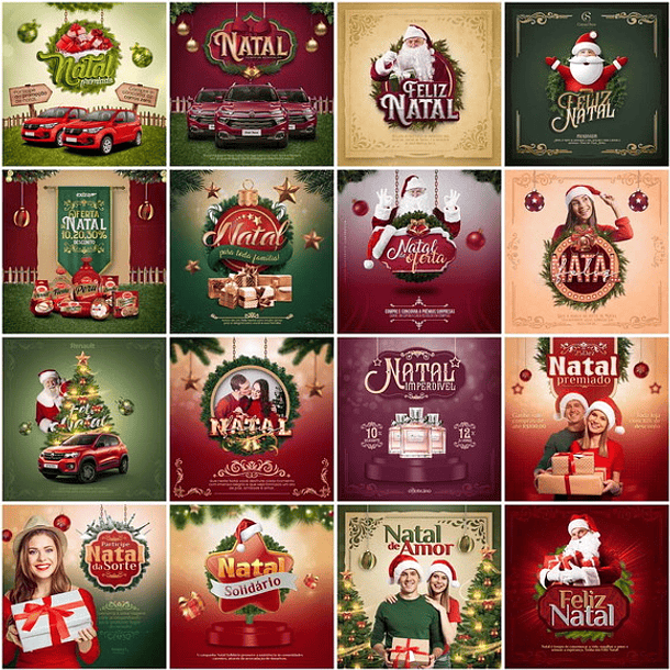 130 Artes para Natal Mídias Sociais Editáveis Photoshop + Png 1