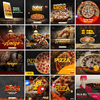 110 Artes Mídias Sociais Pizzaria Editáveis Photoshop + Png 3
