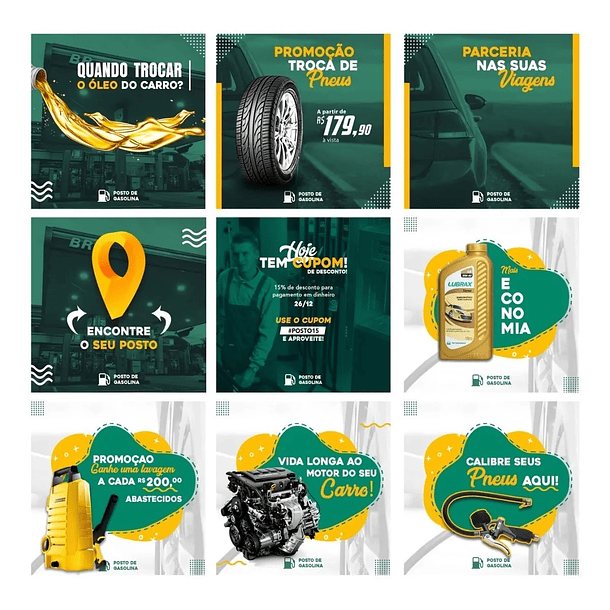 50 Artes Mídias Sociais Posto de Gasolina Editáveis Photoshop + Png 2