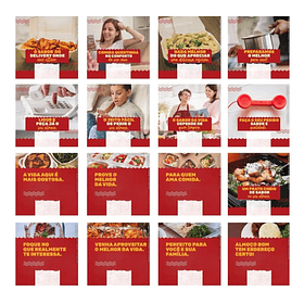 130 Artes para Restaurante Self Service Mídias Sociais Editáveis Photoshop + Png