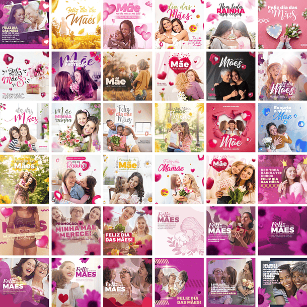 180 Artes Mídias Sociais Templates Dia das Mães Photoshop + Png 3