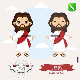 Kit Digital Vetor Santinho Jesus Cristo Editáveis Corel Draw + Png