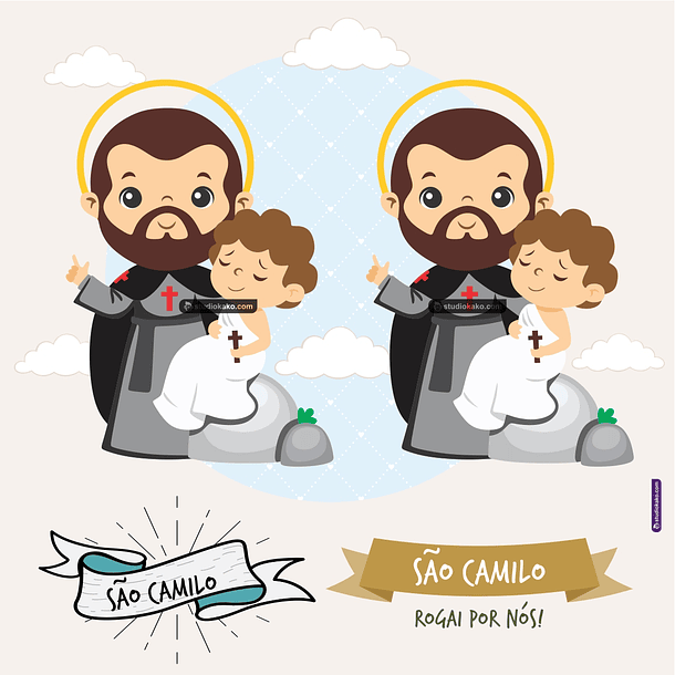Kit Digital Vetor Santinhos São Camilo Editáveis + Png 