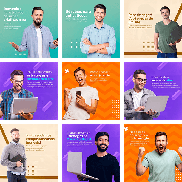 20 Artes Mídias Sociais Desenvolvedor Programador Editáveis Photoshop + Png 1