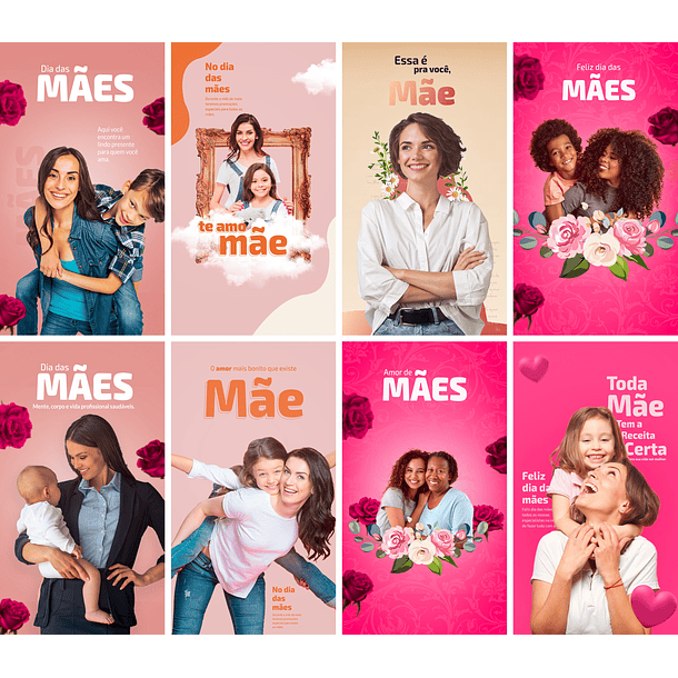 20 Artes Mídias Sociais Dia das Mães Editáveis Photoshop + Png 2