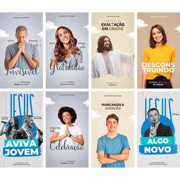 20 Artes Mídias Sociais Gospel Editáveis Photoshop + Png 2