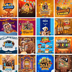 50 Artes Mídias Sociais Festa Junina São João Editáveis Photoshop + Png 2