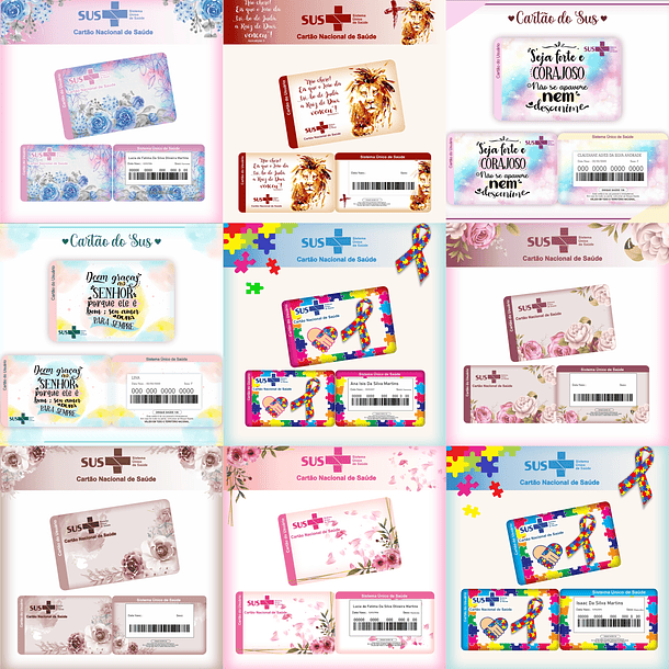 32 Artes para Cartão SUS Adulto Arquivo em Png 