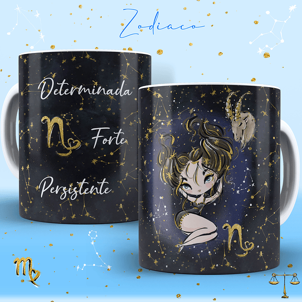 12 Artes para Caneca Signos Feminino Editável em Corel Draw 12
