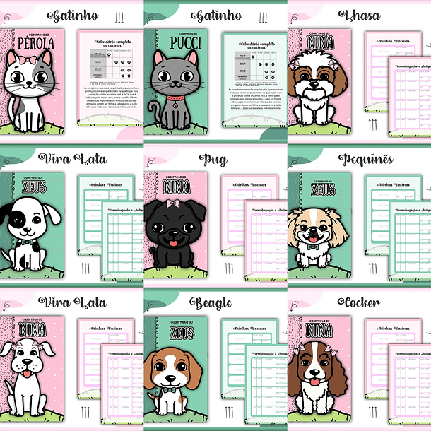 Arte Caderneta para Pet Miolo e Capa Pdf e Jpge 2