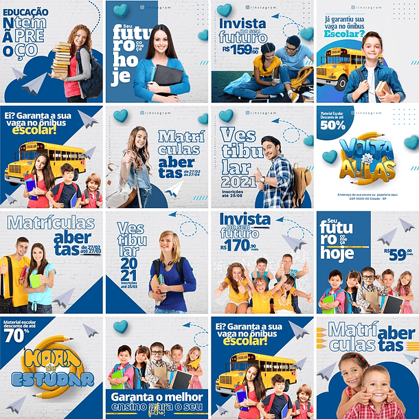 Pack Canva Escola Volta As Aulas Templates Editáveis 15 Artes + Bônus 