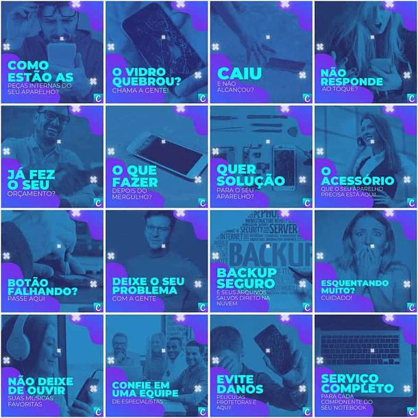 Pack Canva Assistência Técnica Celular Templates Editáveis 200 Artes + Legendas 3