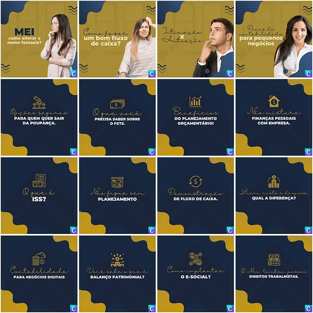 Pack Canva Contabilidade Templates Editáveis 200 Artes + Legendas 6