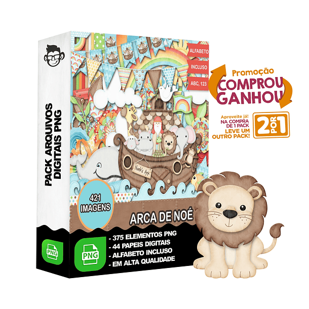 Kit Digital Arca de Noé sem fundo Png 