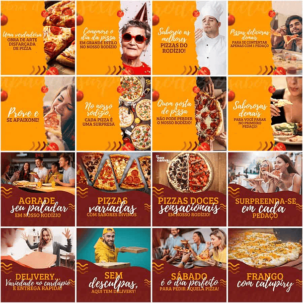 Pack Canva Pizzaria Pizza Templates Editáveis 200 Artes + Legendas 5