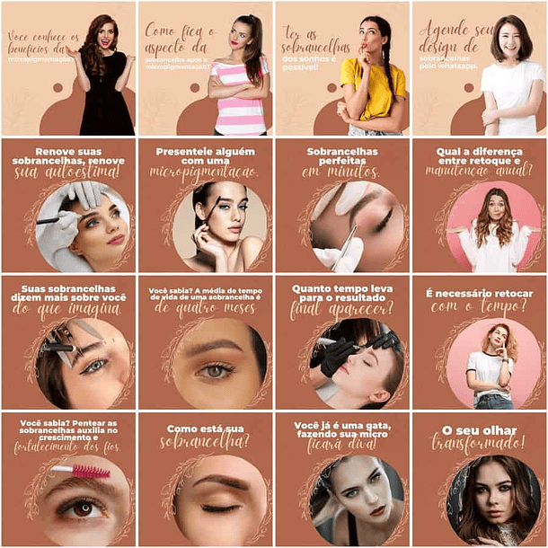 Pack Canva Micropigmentação Templates Editáveis 200 Artes + Legendas 4