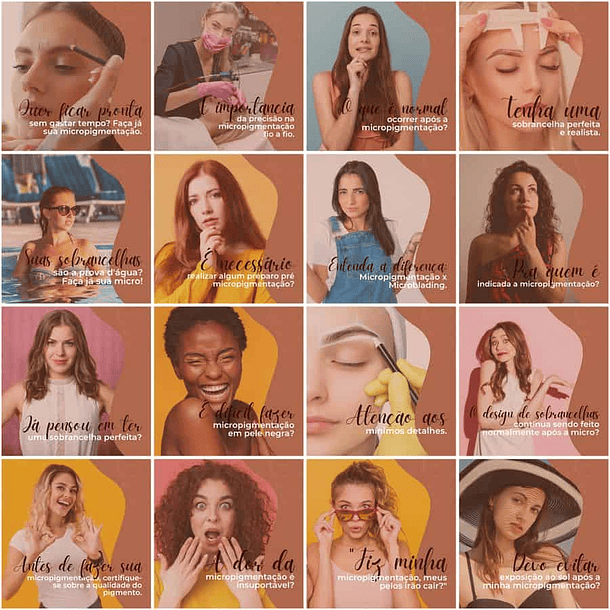 Pack Canva Micropigmentação Templates Editáveis 200 Artes + Legendas 6