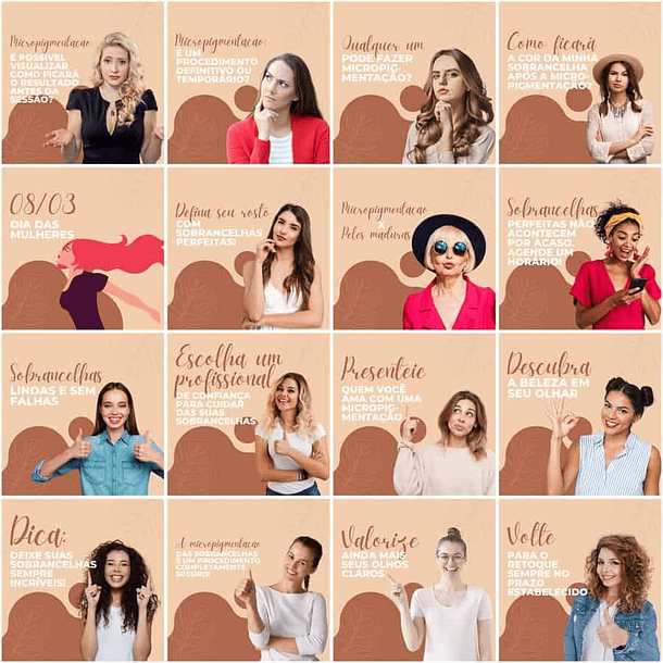 Pack Canva Micropigmentação Templates Editáveis 200 Artes + Legendas 7