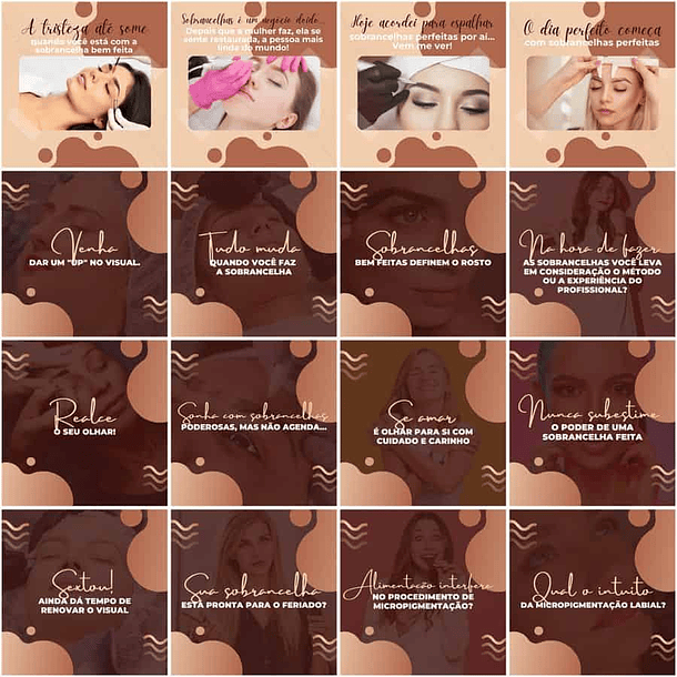 Pack Canva Micropigmentação Templates Editáveis 200 Artes + Legendas 8