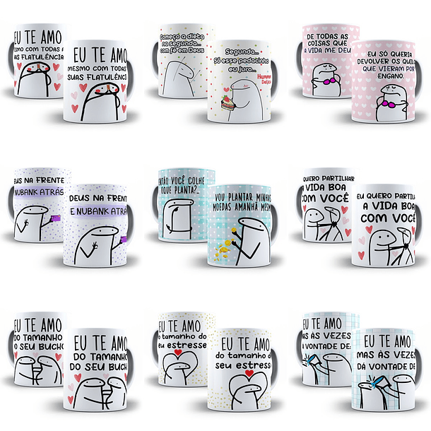 30 Artes Caneca Flork Memes Editável em Corel Draw + Png 1