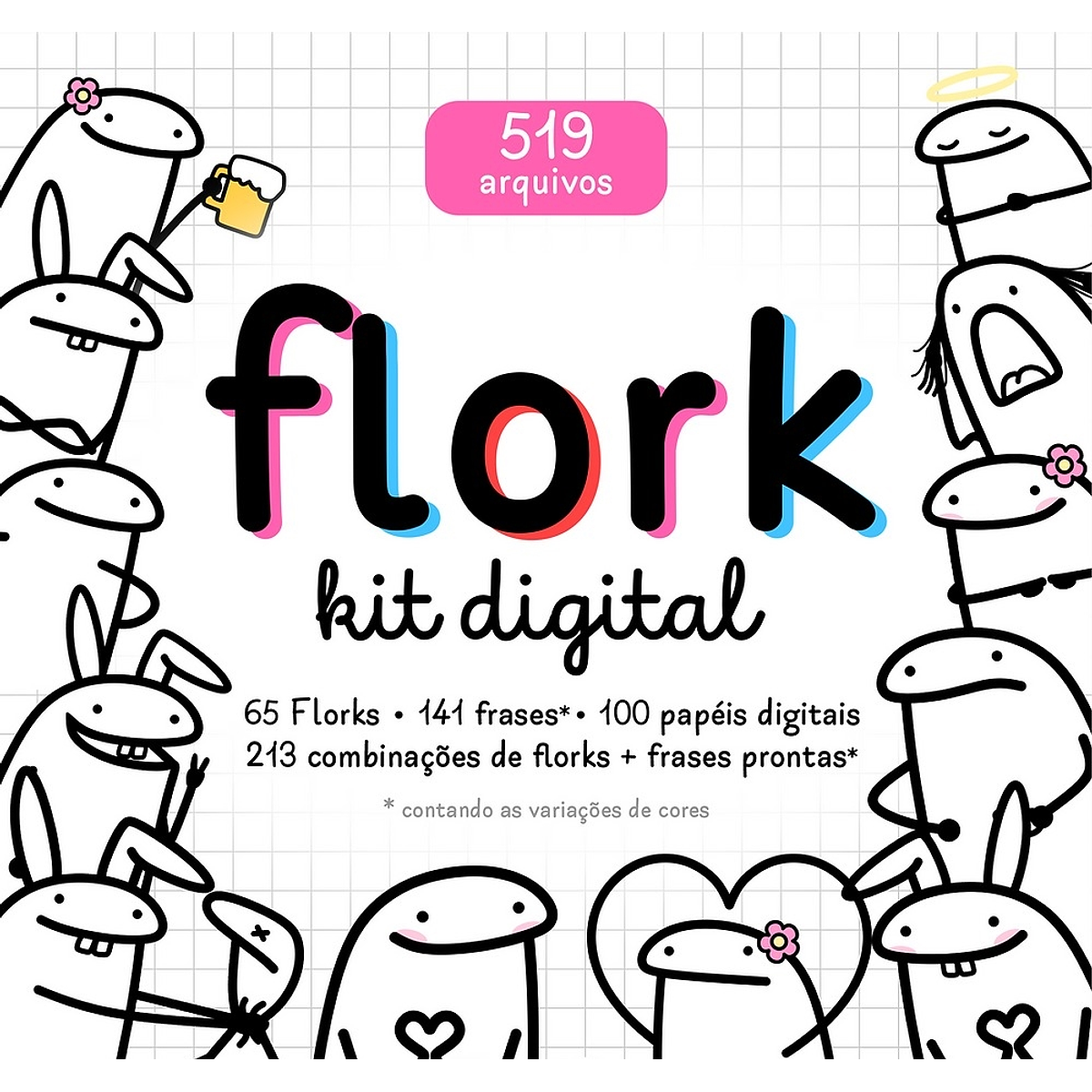 Kit Digital Florks Memes 2023 Ilustración - Png