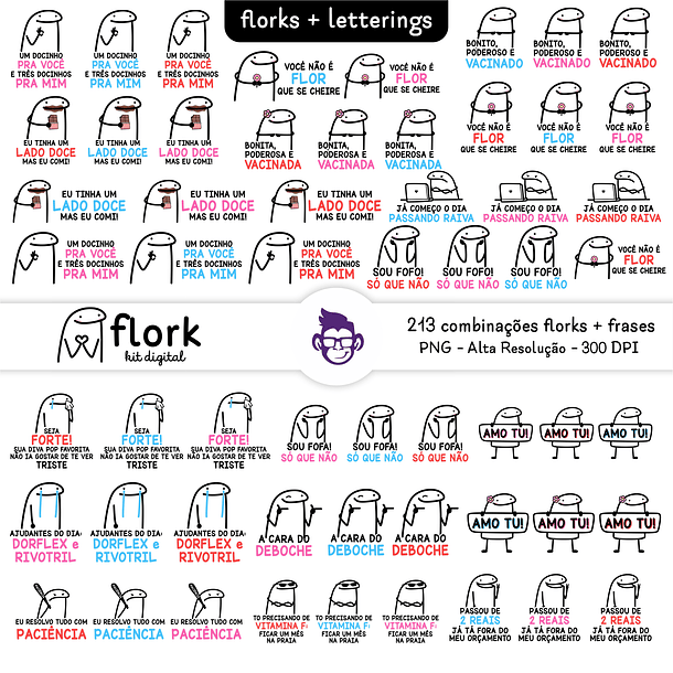 Kit Digital Flork Bento Memes sem fundo 519 Arquivos Png 5