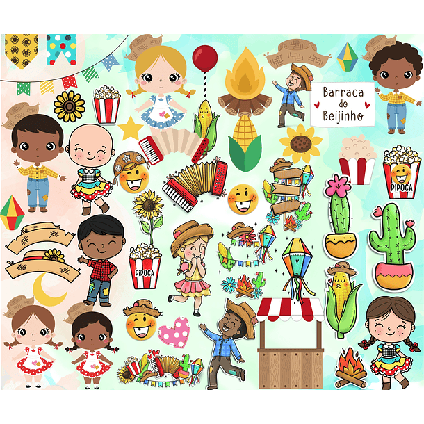 Kit Digital Lettering Frases Festa Junina Arquivos sem fundo Png 2