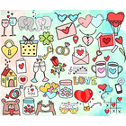 Kit Digital Lettering Frases Dia dos Namorados Arquivos sem fundo Png 4