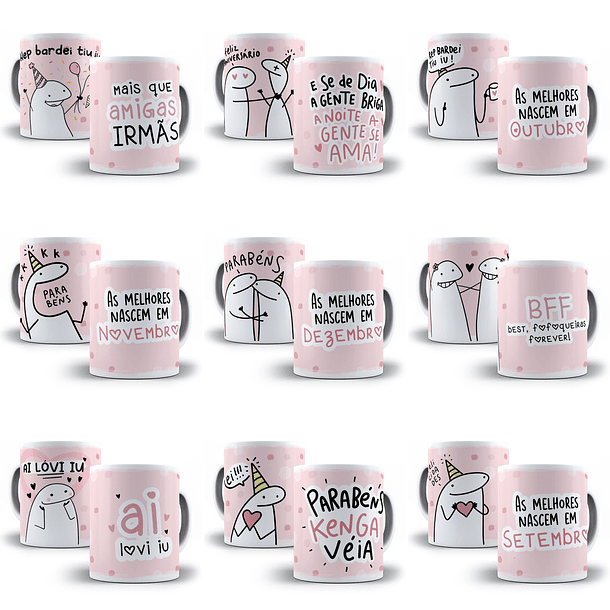25 Artes Caneca Flork Aniversário Amigas Arquivos Sublimação Jpge 2