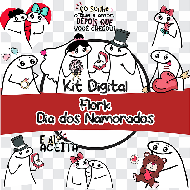 Kit Digital Flork Bento Memes Dia dos Namorados Lt12 Arquivos Png e Jpg  1