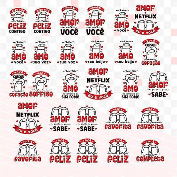 Pacote Sublimação Flork Bento Memes Dia dos Namorados Completo 3