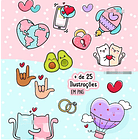 kit Digital Dia dos Namorados Completo Sem Fundo Png 3