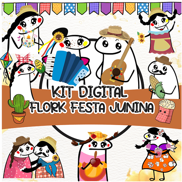 Kit Digital Florks Memes 2023 em Png