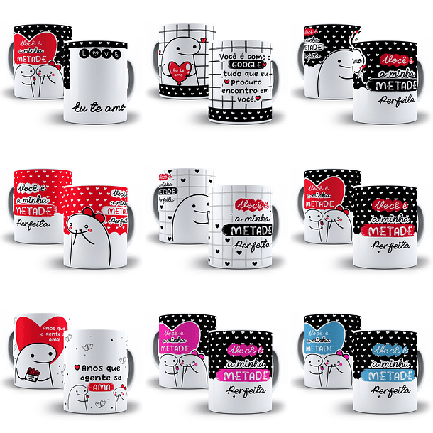 Pack Artes Canecas Sublimação Flork Namorados Arquivos Png 3