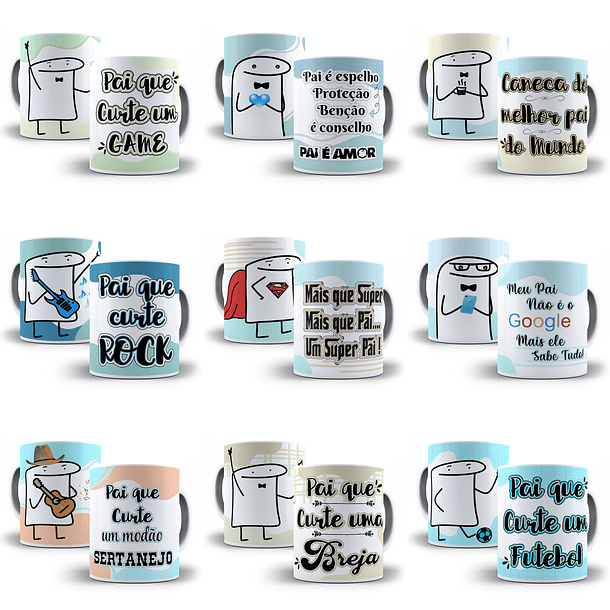 43 Artes para Caneca Flork Dia dos Pais Memes Arquivos Sublimação 5